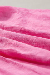 Bright Pink Textured Split Neck Patchwork Flutter Gauze Blouse