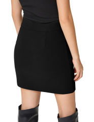 Black Bowknot Front High Waist Mini Skirt