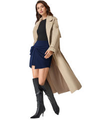 Navy Blue Bowknot Front High Waist Mini Skirt