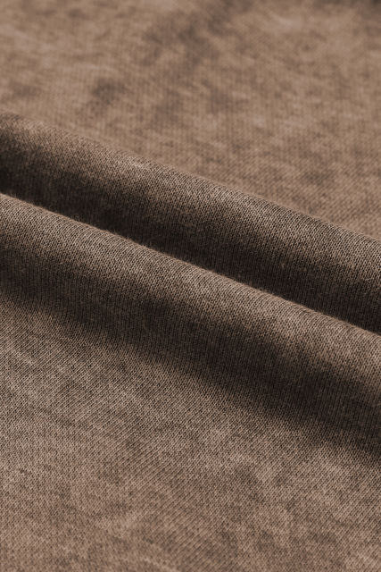 Brown  Drop Shoulder Crew Neck Pullover Sweatshirt