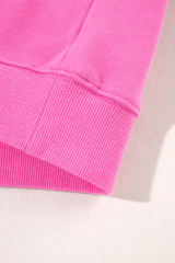 Bonbon Solid Fleece Lined Drop Shoulder Terry Sweatshirt