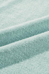 Mineral Blue Waffle Knit Patchwork Exposed Seam Raglan Sweatshirt