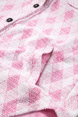 Delicacy Geometric Print Textured Flap Detail Shacket with Pocket