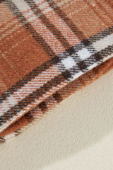 Khaki Plaid Colorblock Patchwork High Low Shacket