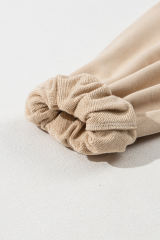 Parchment Solid Kangaroo Pocket Half Zipper Oversized Hoodie