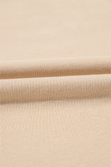 Parchment Solid Kangaroo Pocket Half Zipper Oversized Hoodie