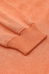 Orange  Drop Shoulder Crew Neck Pullover Sweatshirt