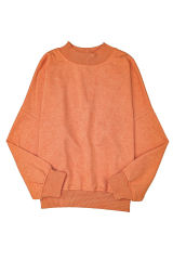 Orange  Drop Shoulder Crew Neck Pullover Sweatshirt