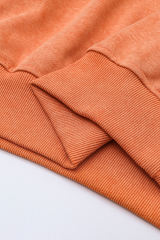 Orange  Drop Shoulder Crew Neck Pullover Sweatshirt