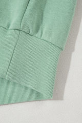 Moonlight Jade Rainbow Striped Sleeve Crew Neck Loose Sweatshirt