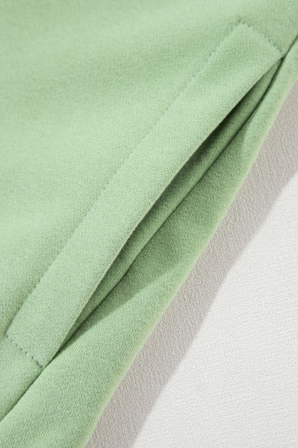 Grass Green Solid Fleece Lined Drop Shoulder High Low Sweatshirt