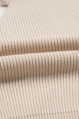 Apricot Lantern Sleeve V Neck Knot Back Sweater