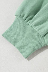 Moonlight Jade Rainbow Striped Sleeve Crew Neck Loose Sweatshirt