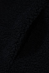 Black Sherpa Stand Collar Jacket Vest