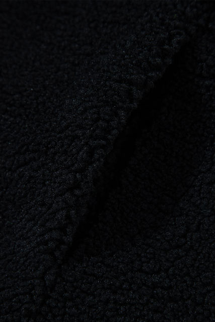 Black Sherpa Stand Collar Jacket Vest