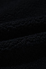 Black Sherpa Stand Collar Jacket Vest