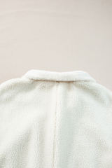 Beige Sherpa Stand Collar Jacket Vest