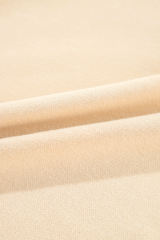 Light French Beige Striped Colorblock Patchwork Collar Sweatshirt