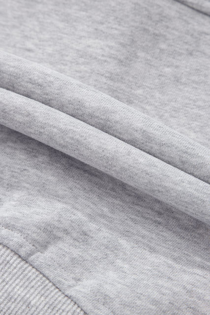 Light Grey Quarter Zip Stand Neck Kangaroo Pocket Sweatshirt