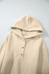 Parchment Solid Color Hoodie and High Waist Pants Two Piece Activewear