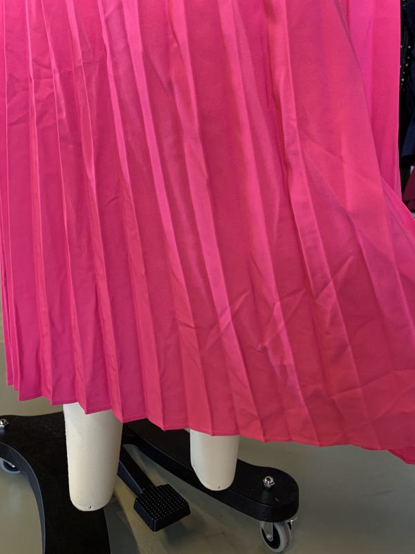Rosy Backless Halter Neck Pleated Long Dress