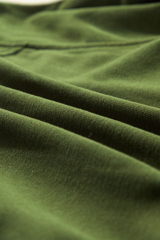 Moss Green Quarter Zip Stand Neck Kangaroo Pocket Sweatshirt