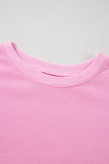 Bonbon Sequin Trim Bracelet Sleeve Shift Crew Neck Short Dress