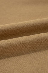 Brown Solid O Neck High Low Hem Pullover Sweatshirt