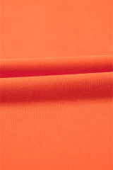 Orange Solid Kangaroo Pocket Half Zipper Oversized Hoodie
