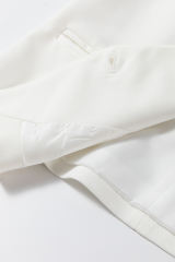 White Solid Color Button up V Neck Suit Vest