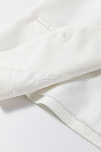 White Solid Color Button up V Neck Suit Vest
