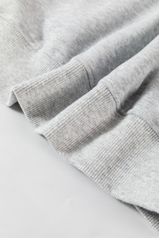 Light Grey Plain Drop Shoulder Crewneck Pullover Sweatshirt