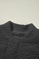 Black Floral Quilted Jacket