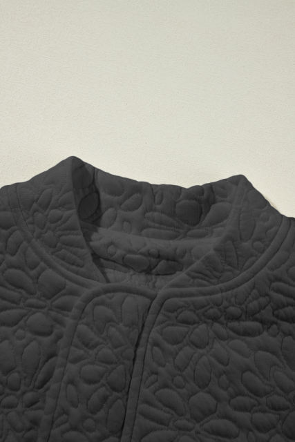 Black Floral Quilted Jacket