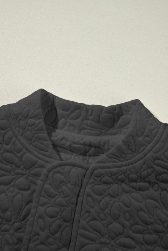 Black Floral Quilted Jacket