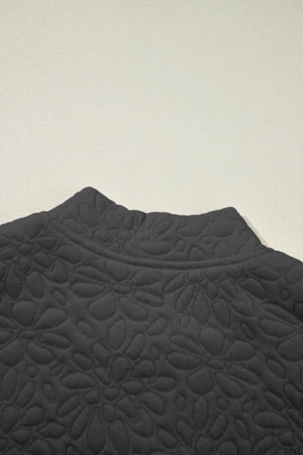 Black Floral Quilted Jacket