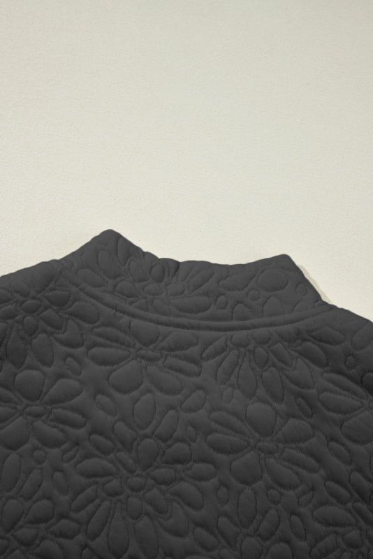 Black Floral Quilted Jacket