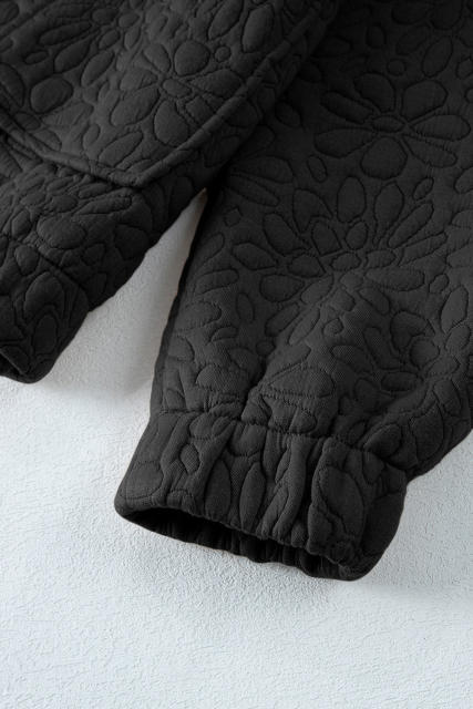 Black Floral Quilted Jacket