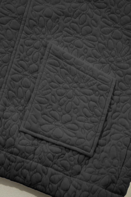 Black Floral Quilted Jacket