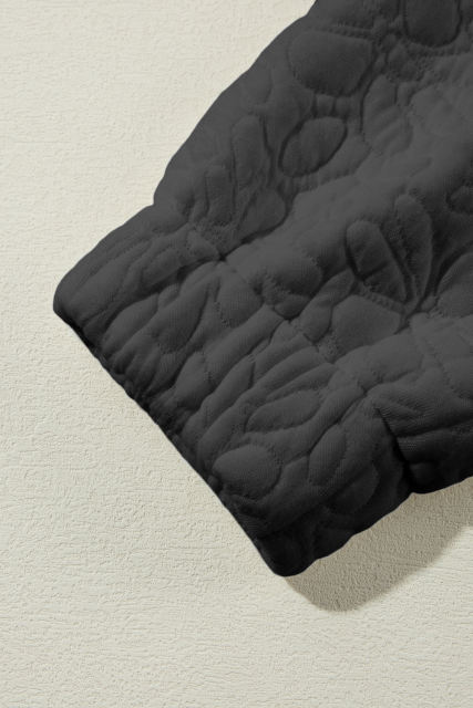 Black Floral Quilted Jacket