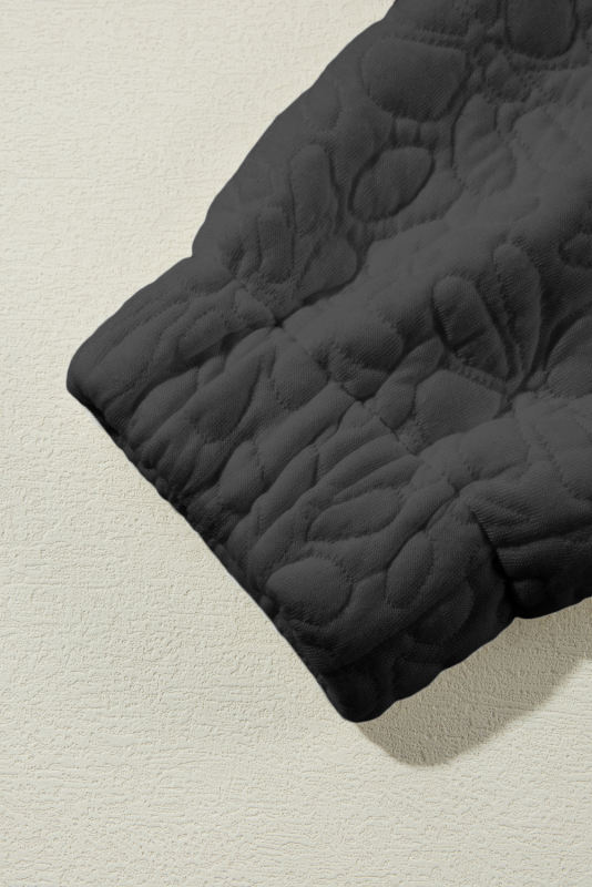 Black Floral Quilted Jacket