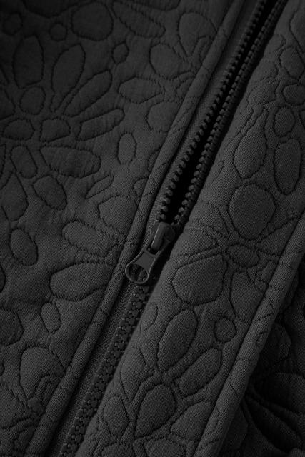 Black Floral Quilted Jacket