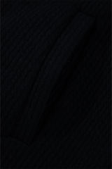 Black Solid Color Corduroy Buttoned Long Sleeve Shacket