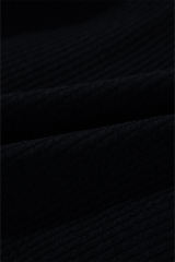 Black Solid Color Corduroy Buttoned Long Sleeve Shacket