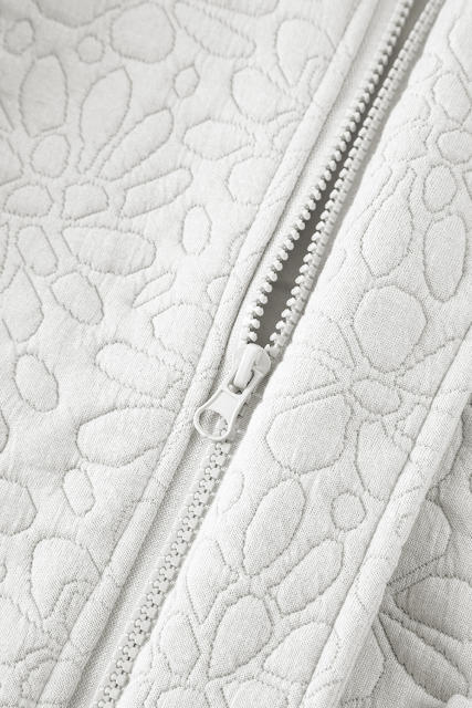 White Floral Quilted Jacket