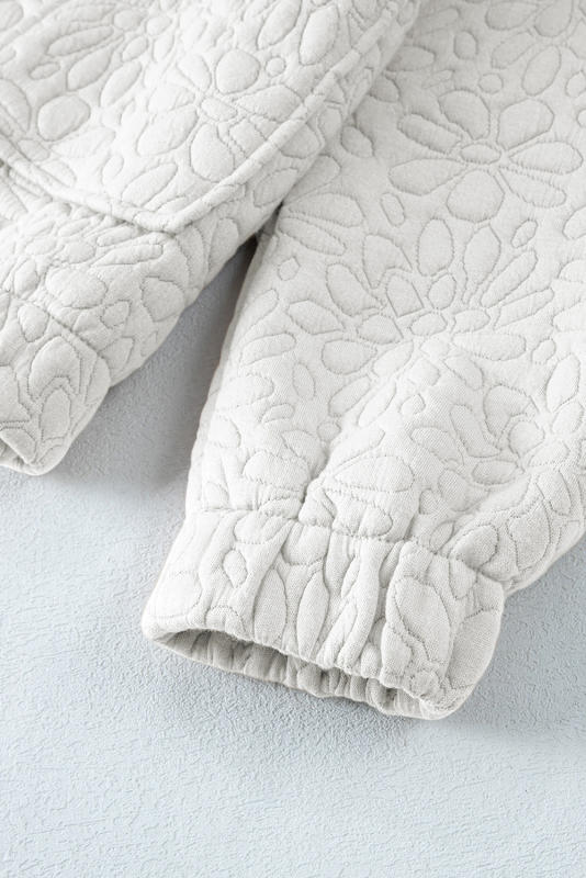 White Floral Quilted Jacket