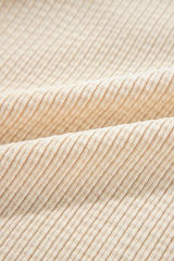 Oatmeal Corduroy Flap Pocket Button Up Shacket
