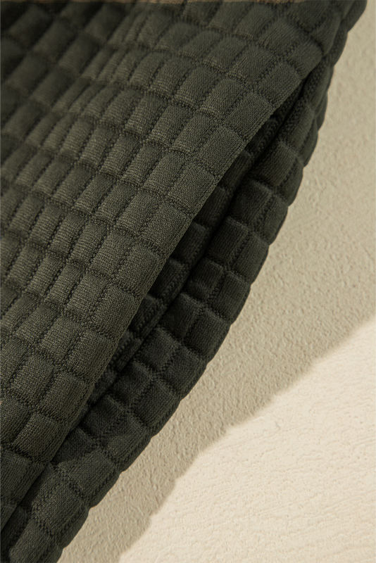 Vineyard Green Solid Color Quilted Textured Pullover and Joggers Set