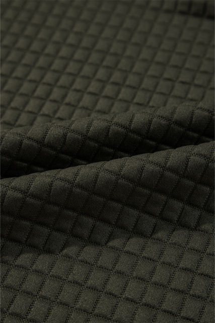 Vineyard Green Solid Color Quilted Textured Pullover and Joggers Set