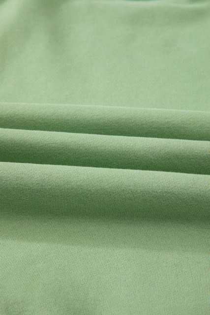 Smoke Green Solid Fleece Lined Drop Shoulder Terry Sweatshirt